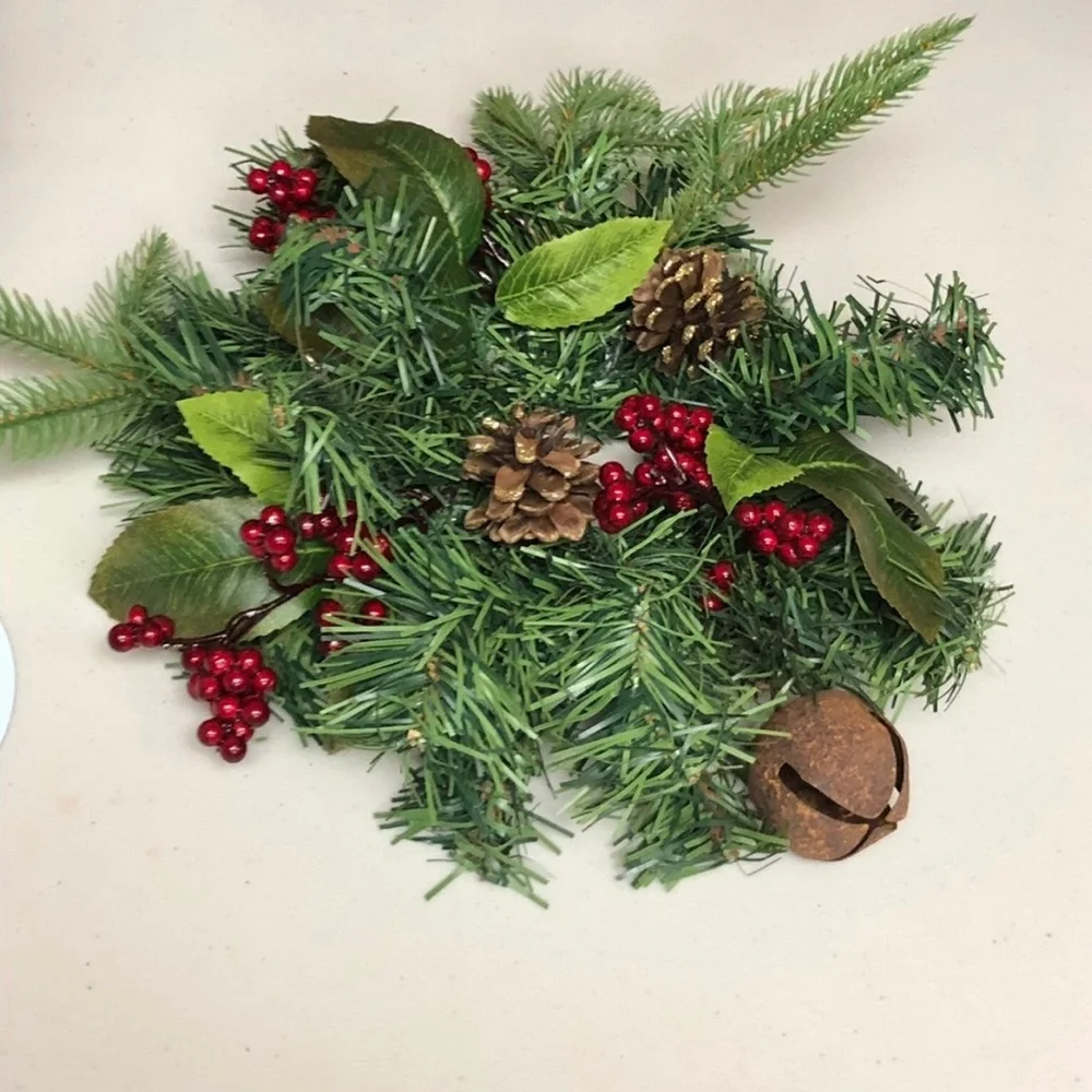 Celebrating Home Christmas Jingle Bell pine Candle Ring